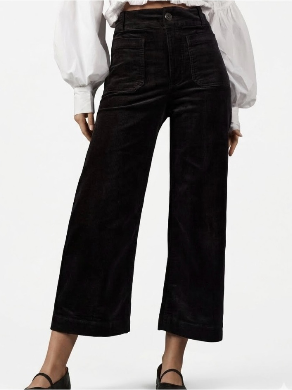 Maeve The Colette Cropped Corduroy Wide-Leg Trousers